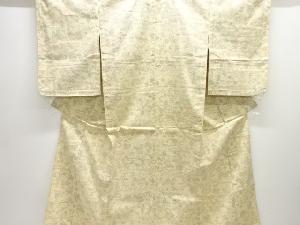 未使用品　流水に草花模様織り出し本塩沢単衣着物